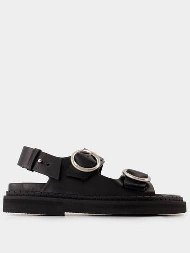 Fussbet Sandals - AMI Paris - Leather - Black - AMI - BALAAN 1