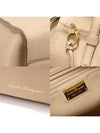 21 F215 Beige calfskin gold plated Gancini Amy large shoulder bag - SALVATORE FERRAGAMO - BALAAN 7