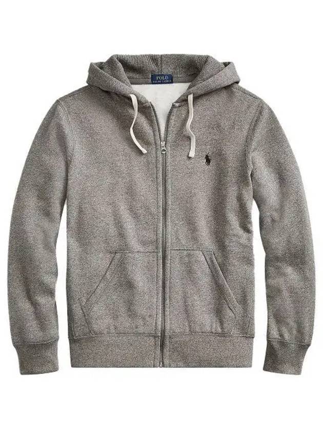 Classic Embroidered Logo Zip Up Hoodie Grey - POLO RALPH LAUREN - BALAAN 2