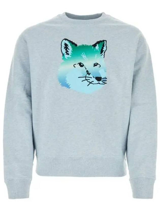 Vibrant Fox Head Relaxed Fit Sweatshirt Blue Haze Melange - MAISON KITSUNE - BALAAN 2