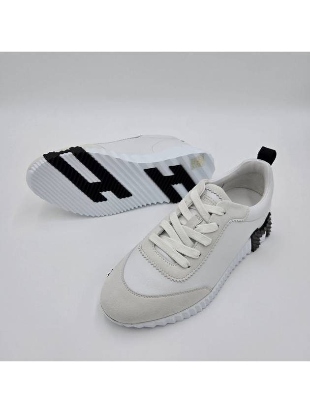 Bouncing Leather Low Top Sneakers Blanc - HERMES - BALAAN 8