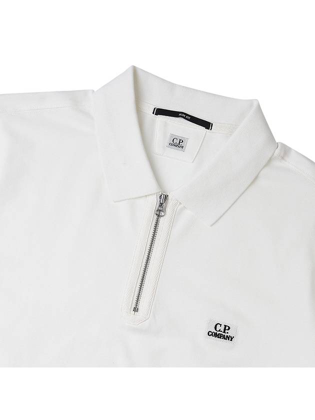 Logo Patch Polo Shirt White - CP COMPANY - BALAAN 6