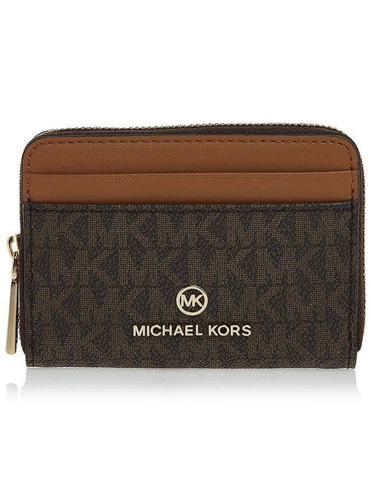 Jet Set Small Logo Card Wallet Brown - MICHAEL KORS - BALAAN 2