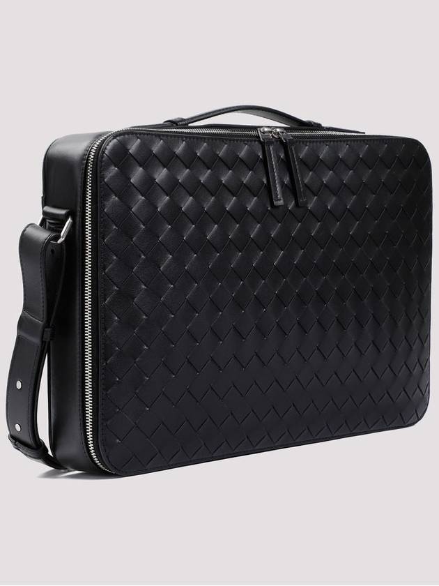 Intrecciato Leather Brief Case Black - BOTTEGA VENETA - BALAAN 4