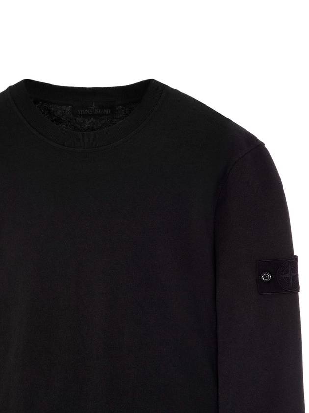 Ghost Piece Organic Cotton Badge Sweatshirt Black - STONE ISLAND - BALAAN 5