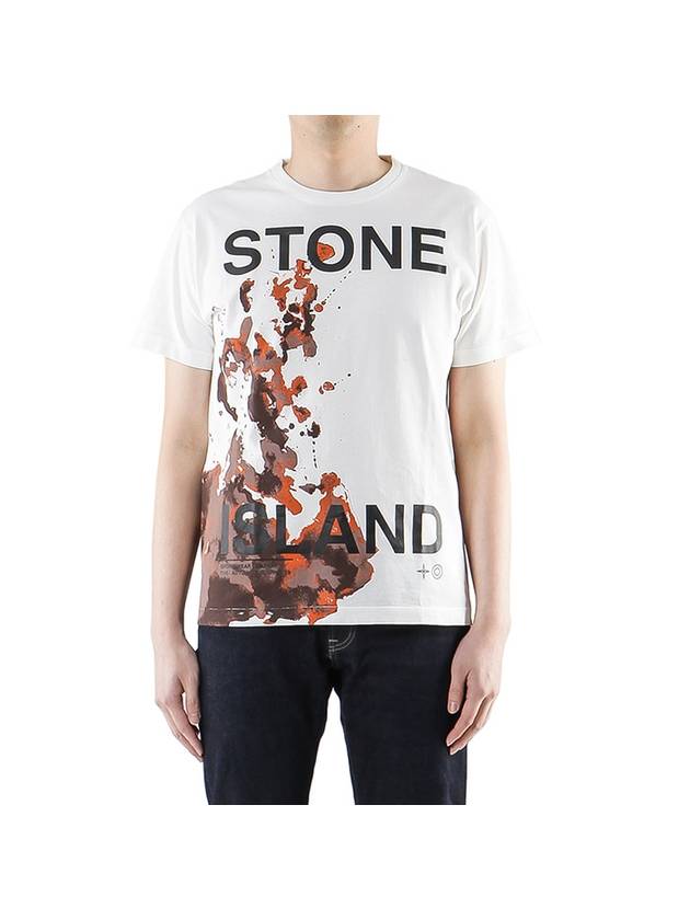 11th Anniversary Signature Logo Short Sleeve T-Shirt White - STONE ISLAND - BALAAN 1