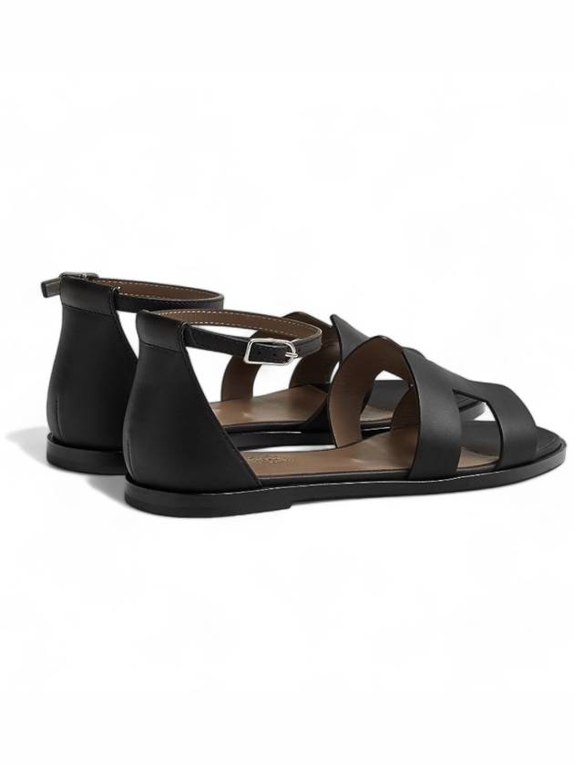 H Santorini leather strap sandals black H182139Z - HERMES - BALAAN 3