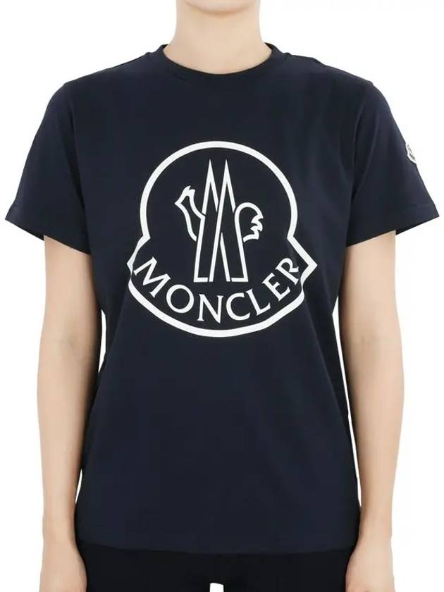 Kids lettering logo patch short sleeve navy 8C00005 83907 778 12 14A adult wearable - MONCLER - BALAAN 2