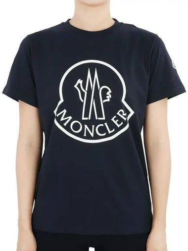 Kids lettering logo patch short sleeve navy 8C00005 83907 778 12 14A adult wearable - MONCLER - BALAAN 1