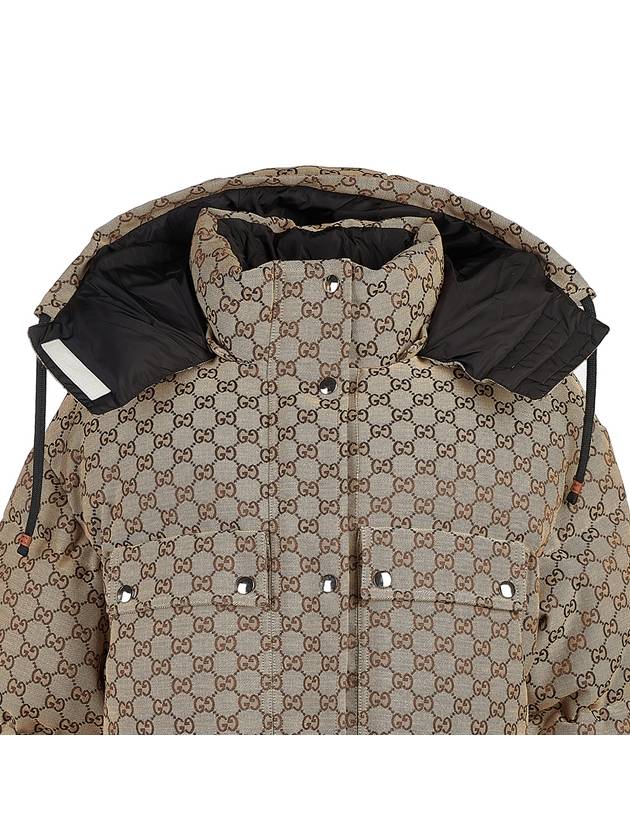 GG Canvas Hooded Padding Brown - GUCCI - BALAAN 5