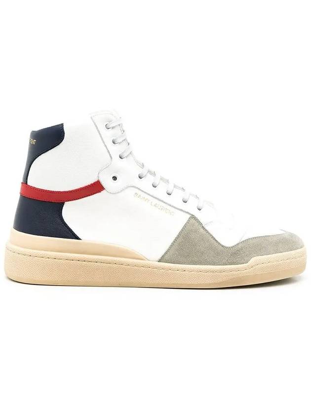 Leather Suede High Top Sneakers - SAINT LAURENT - BALAAN 4