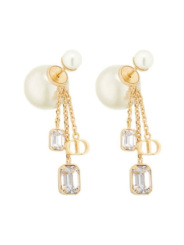 Tribales Resin Pearl Earrings Gold - DIOR - BALAAN 1