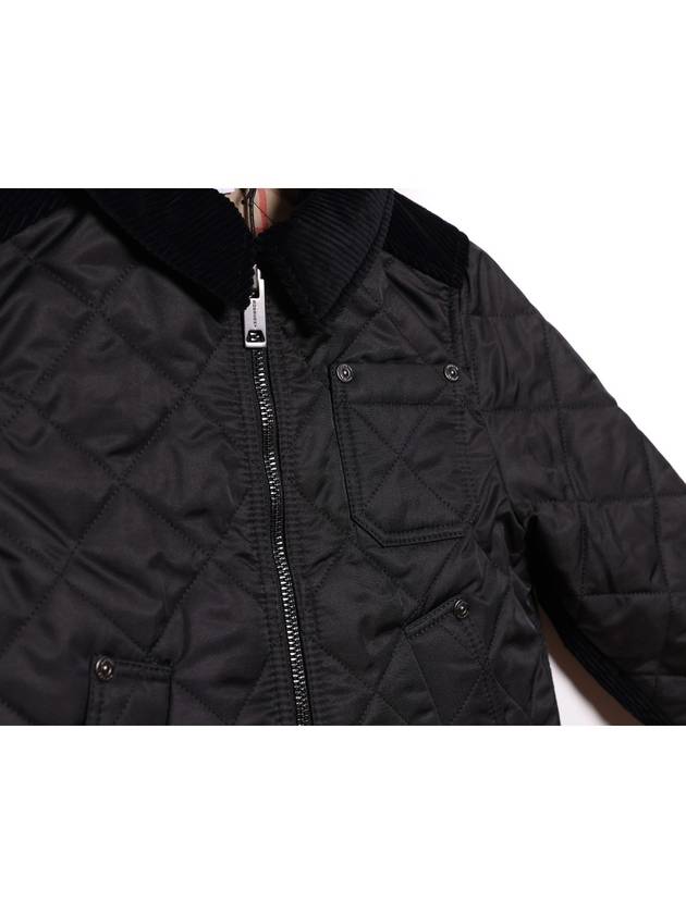 Corduroy Diamond Quilted Jacket (8053681 BLACK 23S) - BURBERRY - BALAAN 5