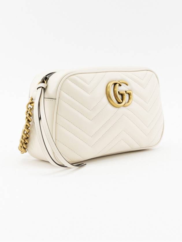 GG Marmont Matelasse Small Chain Shoulder Bag White - GUCCI - BALAAN 3