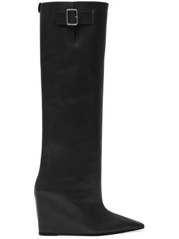 Astro Wedge Leather Long Boots Black - COURREGES - BALAAN 1