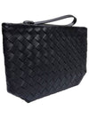 Women s 619207 Intrecciato Black Leather Clutch - BOTTEGA VENETA - BALAAN 2