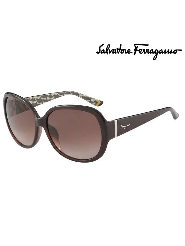 Oval Sunglasses Brown - SALVATORE FERRAGAMO - BALAAN 2