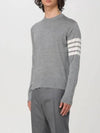 4 Bar Armband Classic Merino Wool Knit Top Light Grey - THOM BROWNE - BALAAN 3