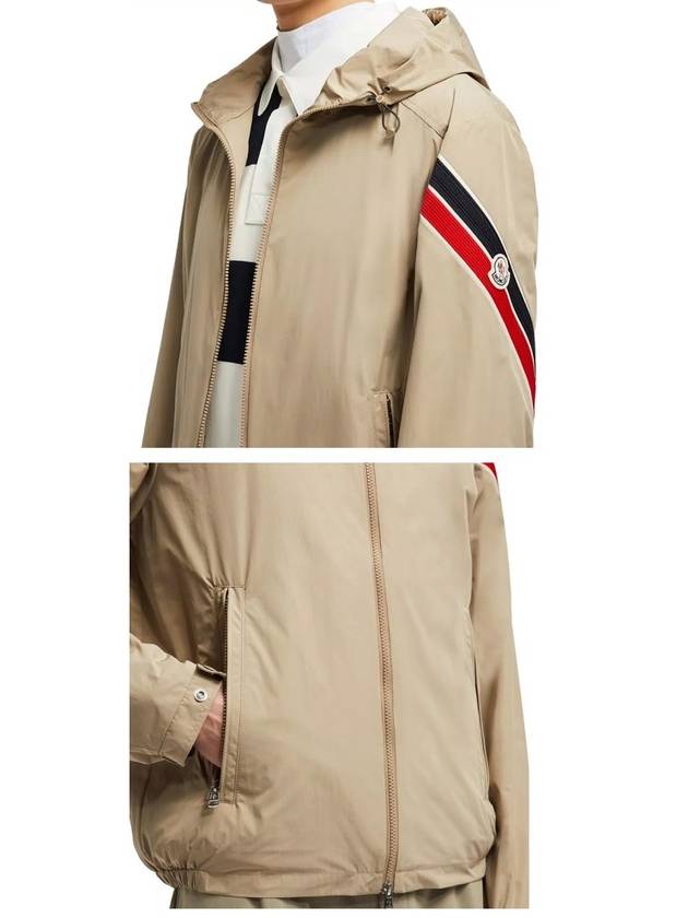 1A00067 54A91 208 CLAUT Clout side logo patch hooded zip up windbreaker beige men s jacket TLS - MONCLER - BALAAN 5