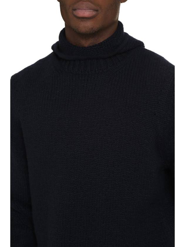 Texture Hooded Knit Top Navy - BOTTEGA VENETA - BALAAN 6