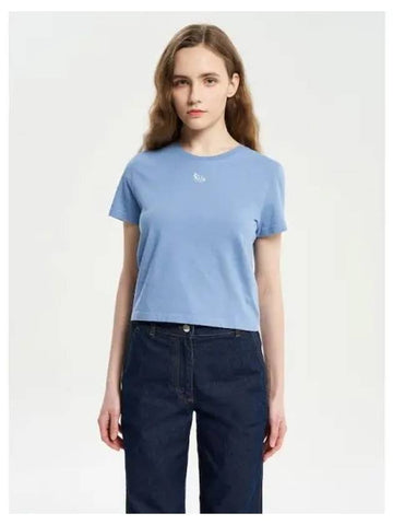 Women s Fox Patch T shirt Hampton Blue Domestic Product GM0024031960167 - MAISON KITSUNE - BALAAN 1