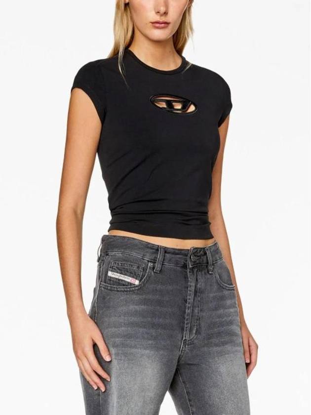 T Angie Peekaboo Logo Short Sleeve T-Shirt Black - DIESEL - BALAAN 4