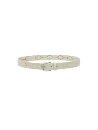 Liliana Studded Leather Belt Chalk Silver - ISABEL MARANT - BALAAN 1