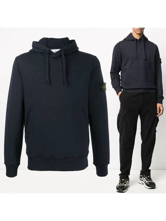 Wappen Patch Garment Dyed Hoodie Navy - STONE ISLAND - BALAAN 2