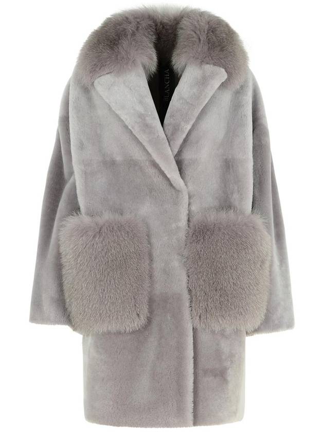 Blancha® Grey Leather Coat - BLANCHA - BALAAN 1