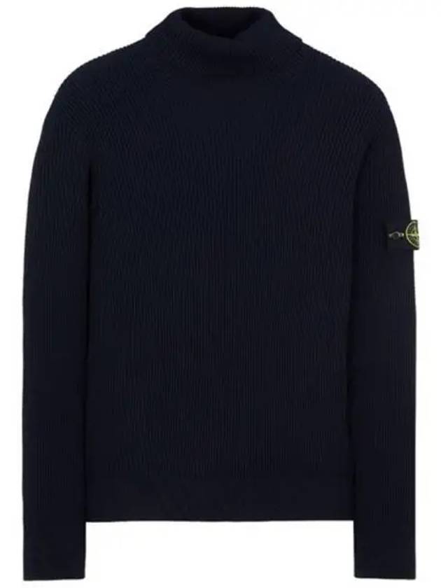 Wappen Patch Wool Turtleneck  Navy - STONE ISLAND - BALAAN 2