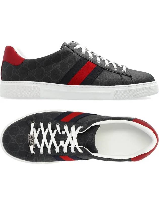 Ace Web GG Supreme Canvas Low Top Sneakers Black - GUCCI - BALAAN 2