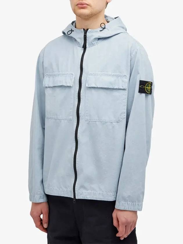 Wappen Old Effect Hooded Jacket Light Blue - STONE ISLAND - BALAAN 3