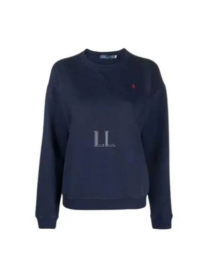 Embroidered Pony Logo Fleece Sweatshirt Navy - POLO RALPH LAUREN - BALAAN 2