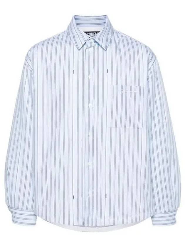 La Chemise Boulanger Striped Cotton Long Sleeve Shirt Blue - JACQUEMUS - BALAAN 2