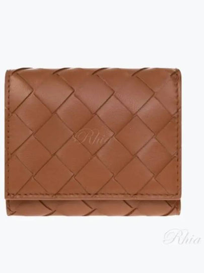 Intrecciato Zip Leather Half Wallet Wood - BOTTEGA VENETA - BALAAN 2