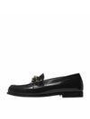 V logo chain leather loafers black - VALENTINO - BALAAN.