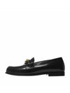 V Logo Chain Leather Loafers Black - VALENTINO - BALAAN 2