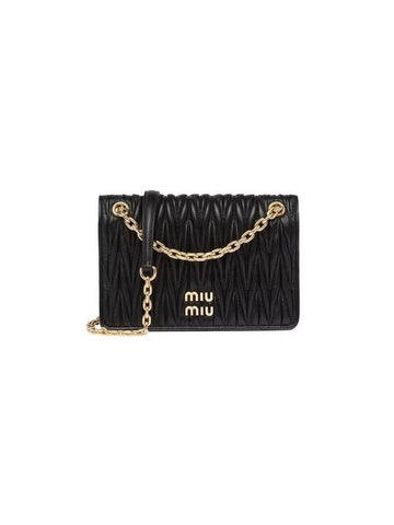 Matelasse Nappa Leather Mini Shoulder Bag Black - MIU MIU - BALAAN 1