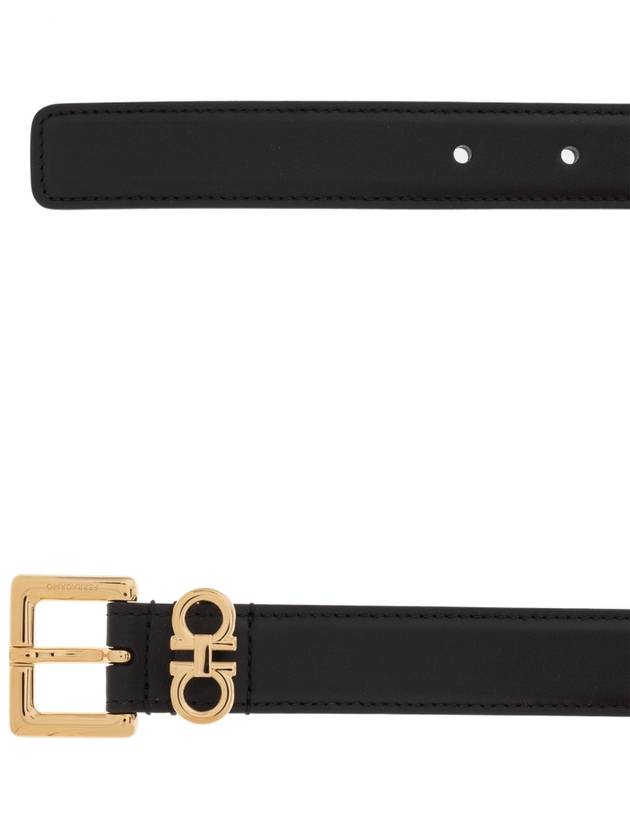 FERRAGAMO Leather Belt, Women's, Black - SALVATORE FERRAGAMO - BALAAN 4