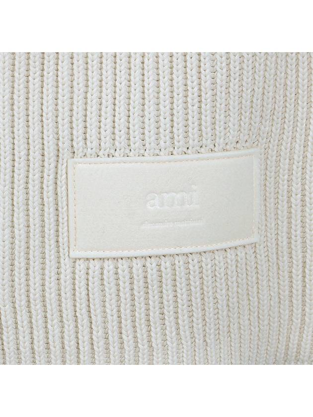 Logo Patch Basic Knit Top Ivory - AMI - BALAAN 6