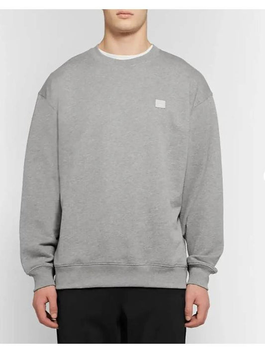 Forba Face Crewneck Logo Sweatshirt Grey - ACNE STUDIOS - BALAAN.