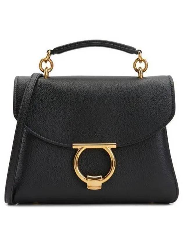 Gancini Small Tote Bag Black - SALVATORE FERRAGAMO - BALAAN 2