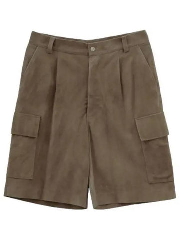 Goat Suede Shorts Pants Khaki Beige - AURALEE - BALAAN 1