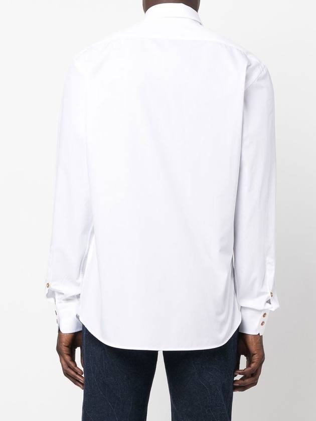 Men's Embroidered ORB Long Sleeve Shirt White - VIVIENNE WESTWOOD - BALAAN 5