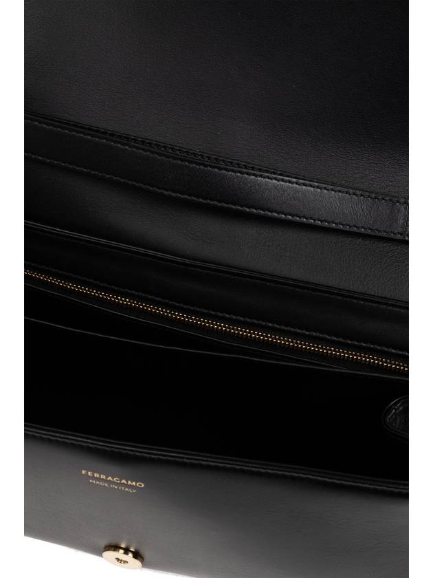 FERRAGAMO Leather Shoulder Bag, Women's, Black - SALVATORE FERRAGAMO - BALAAN 5