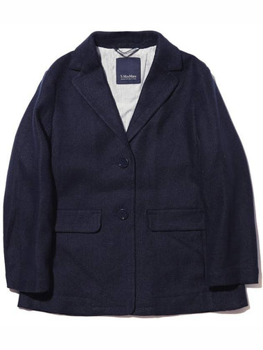 Marie Linen Jacket Navy - MAX MARA - BALAAN 1