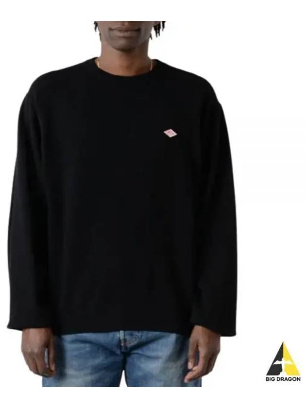 LAMBS WOOL CREW NECK KNIT PULLOVER DTD0028 LMW BLACK Lambswool - DANTON - BALAAN 1