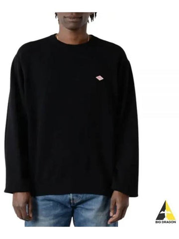 LAMBS WOOL CREW NECK KNIT PULLOVER DTD0028 LMW BLACK Lambswool - DANTON - BALAAN 1