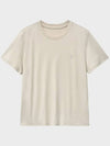 Supima Cotton Luxe Relax Short Sleeve T-Shirt Beige - NOIRER FOR WOMEN - BALAAN 3