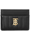 Quilted Leather Lola Card Case Black Light Gold - BURBERRY - BALAAN 1